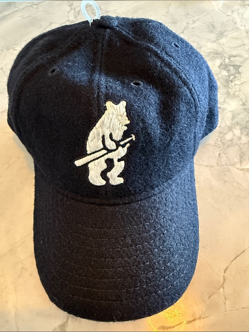 Cubs New Era Wool Baseball Cap in Navy with Green Underside